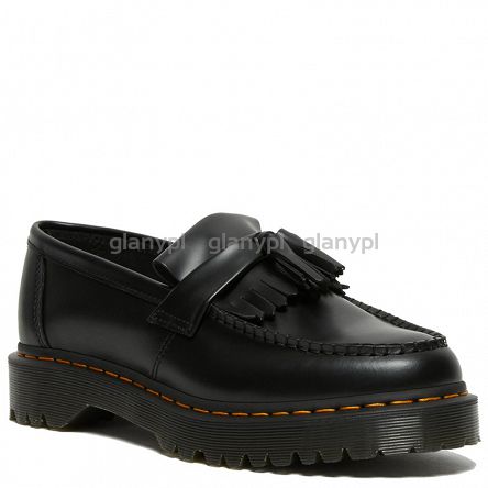 MARTENSY MODEL DR. MARTENS ADRIAN BEX BLACK SMOOTH yellow stitching