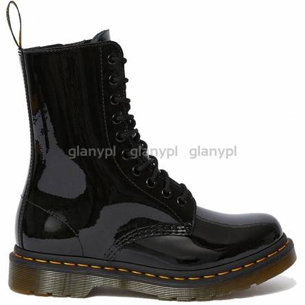 MARTENSY MODEL DR. MARTENS 1490 PATENT LEATHER BLACK MID CALF BOOTS ZIPPED