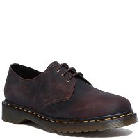 MARTENSY MODEL DR. MARTENS 1461 WAXED FULL GRAIN LEATHER CHESTNUT BROWN