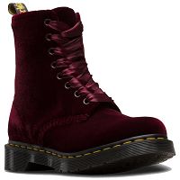 MARTENSY MODEL DR. MARTENS 1460 PASCAL VELVET CHERRY RED