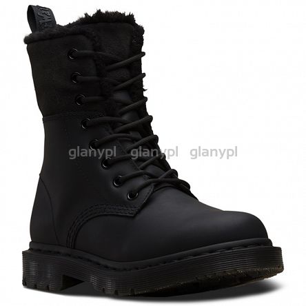 MARTENSY MODEL DR. MARTENS 1460 KOLBERT BLACK SNOWPLOW WP + WAXY WATERPROOF SUEDE (OCIEPLANE)