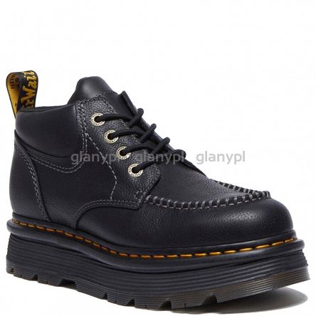 MARTENSY MODEL DR. MARTENS ZEBZAG LEATHER CASUAL 4 EYE LACE UP BOOTS BLACK