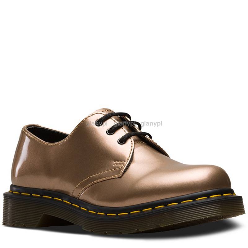 MARTENSY MODEL DR. MARTENS 1461 VEGAN ROSE GOLD CHROME PAINT METALLIC