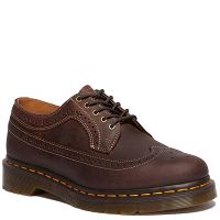 MARTENSY MODEL DR. MARTENS 3989 BROGUE DARK BROWN CRAZY HORSE yellow stitching