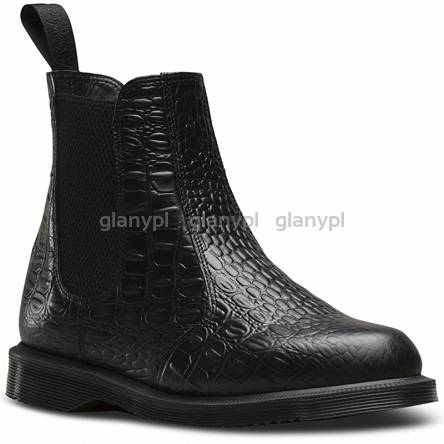 dr martens kensington flora black croco chelsea boots