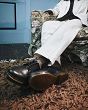 MARTENSY MODEL DR. MARTENS 3989 BROGUE BLACK SMOOTH yellow stitching - 10