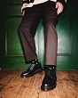 MARTENSY MODEL DR. MARTENS 3989 BROGUE BLACK SMOOTH yellow stitching - 12